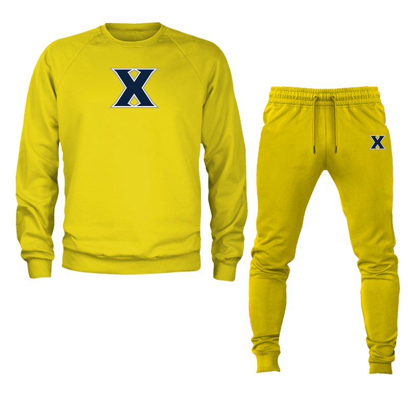 Men's Xavier Musketeers Crewneck Sweatshirt Joggers Suit